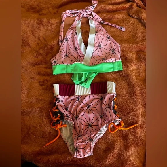 Demon Slayer Nezuko Cosplay Swim Set - Picture 2 of 4